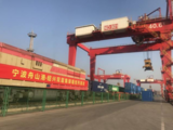 Double-stack container train put into service in China port