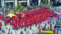 Red-letter day elicits flag, music