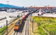 China-Europe freight train carries railway construction material to Serbia