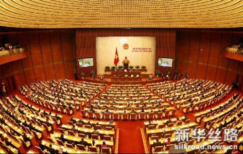 图为21日在河内拍摄的越南第十三届国会第十一次会议现场　新华社越通社