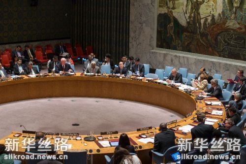 图为5月24日在纽约联合国总部安理会就联合国与非盟在维护国际和平与安全方面加强合作的问题举行公开会　记者李木子摄