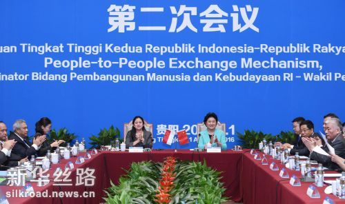 图为刘延东主持中印尼副总理级人文交流机制第二次会议