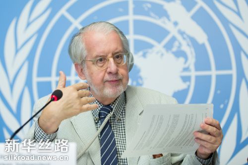 图为9月7日叙利亚问题独立国际调查委员会主席皮涅罗出席记者会 记者徐金泉摄