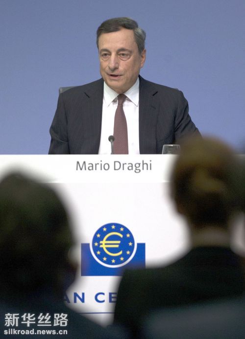 9月8日，在德国法兰克福的欧洲中央银行总部，欧洲央行行长德拉吉出席新闻发布会 记者罗欢欢摄
