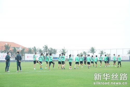 北京国安足球队训练现场。曾文君 摄