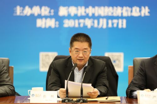 中国经济信息社董事长焦然在研讨会上致辞