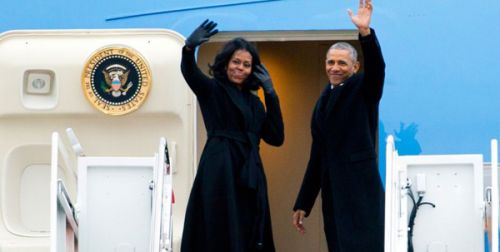 图为美国前总统奥巴马和妻子米歇尔。（图片来源：美国福克斯新闻网）