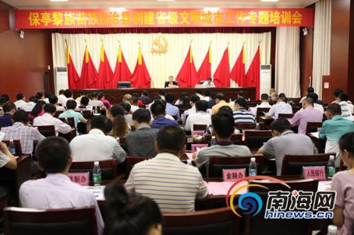 保亭黎族苗族自治县举办创建省级文明城市工作专题培训会。
