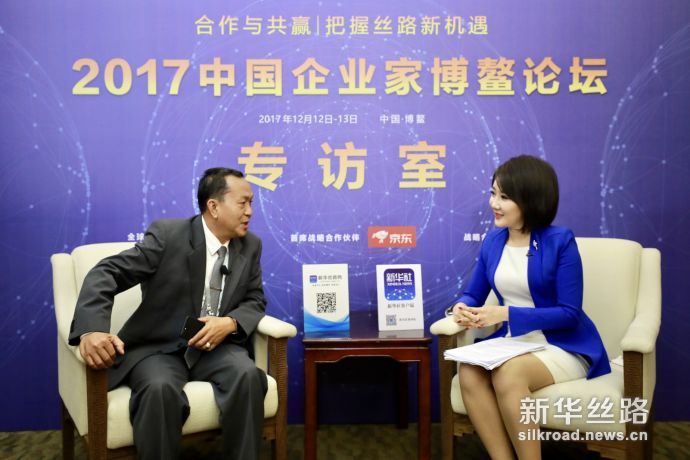 老挝国家通讯社社长顺通接受专访 新华社记者 周懿摄2