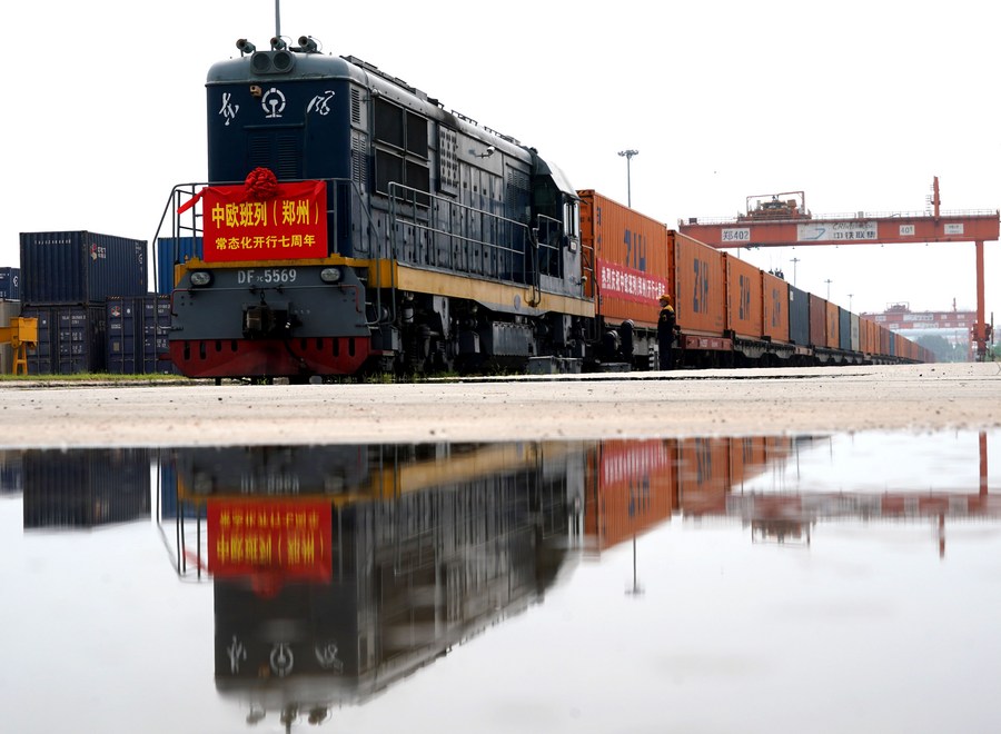 Zhengzhou China-Europe freight train.jpg