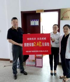中国大地保险马鞍山中支捐赠保险和物资助力一线防汛抗洪