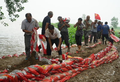 安徽五河县广大党员干部冲锋在抗洪救灾第一线
