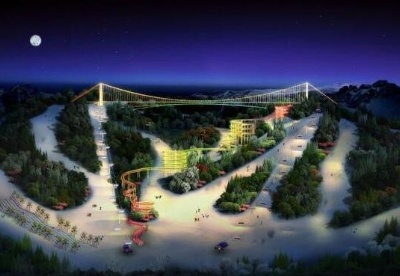 中国最长的斜拉式玻璃悬索桥将落户莲花山 长春再添旅游新地标