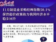 11月制造业采购经理指数50.1% 保供稳价政策助力我国经济水平稳步回升