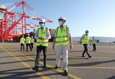 蔡润大使参观考察上港集团以色列海法新港项目