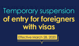 (Infographic) Temporary suspension of entry for foreigners with visas