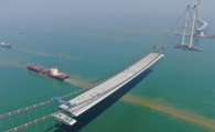 Lingdingyang bridge under construction in south China's Guangdong