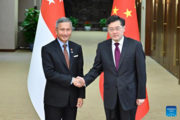 Chinese FM meets Singaporean counterpart in Beijing