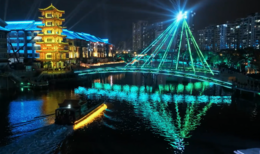 E. China's city of Linyi offers featured night cruise tour to demonstrate historical culture
