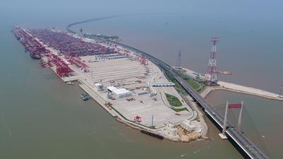 俯瞰上海洋山深水港