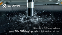 Seraphim's 210mm modules pass TUV SUD high-grade hailstone impact test