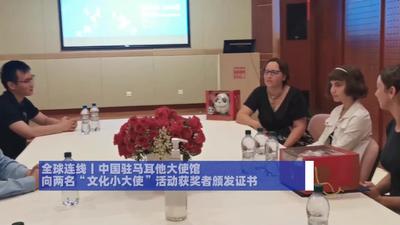 全球连线｜中国驻马耳他大使馆向两名“文化小大使”活动获奖者颁发证书 