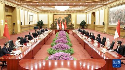 习近平会见新加坡总理李显龙