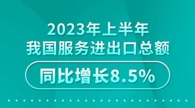 上半年我国服务进出口总额同比增长8.5%