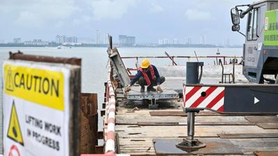 中企建造水上高架助马新两国互联互通