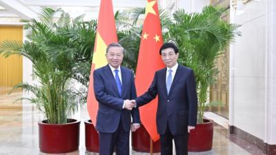 王沪宁会见越共中央总书记、国家主席苏林