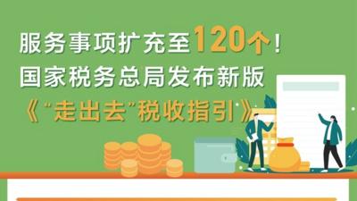 服务事项扩充至120个！国家税务总局发布新版《“走出去”税收指引》
